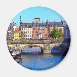 Aimant "Belle Copenhague", Photo / Peinture numérique