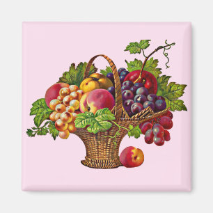 Aimant belle corbeille de fruits victoriens