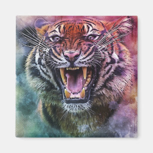 Aimant Belle croissance Tigre Bengale Tigre photo visage