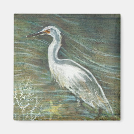 Aimant Belle Egret Shorebird Beach House Art