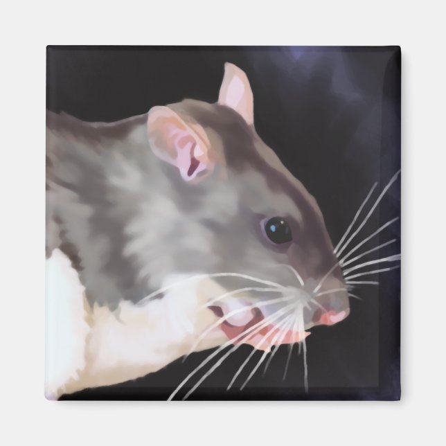 Aimant Belle Peinture Rat (Devant)