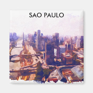 Aimant Belle Sao Paulo Brésil Skyline Peinture
