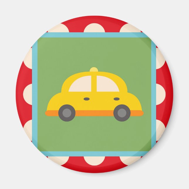 Aimant Belle Voiture Transport Thème Bébé Enfants Cadeaux (Devant)