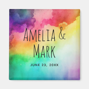 Aimant Belles couleurs arc-en-ciel Résumé Design Mariage