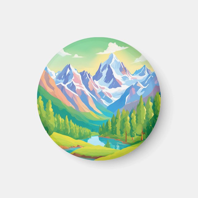 Aimant Belles montagnes (Devant)