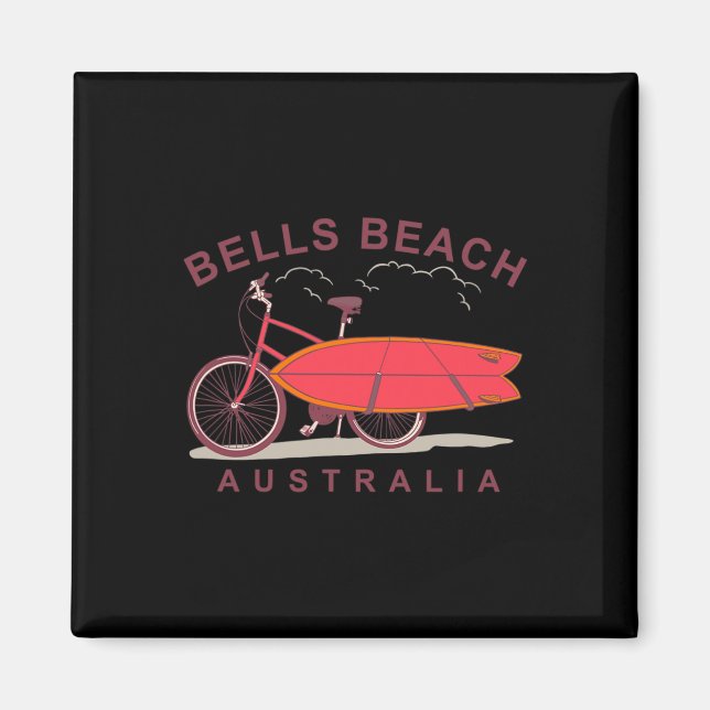 Aimant Bells Beach Australia Surfboard Bike Surfer  (Devant)
