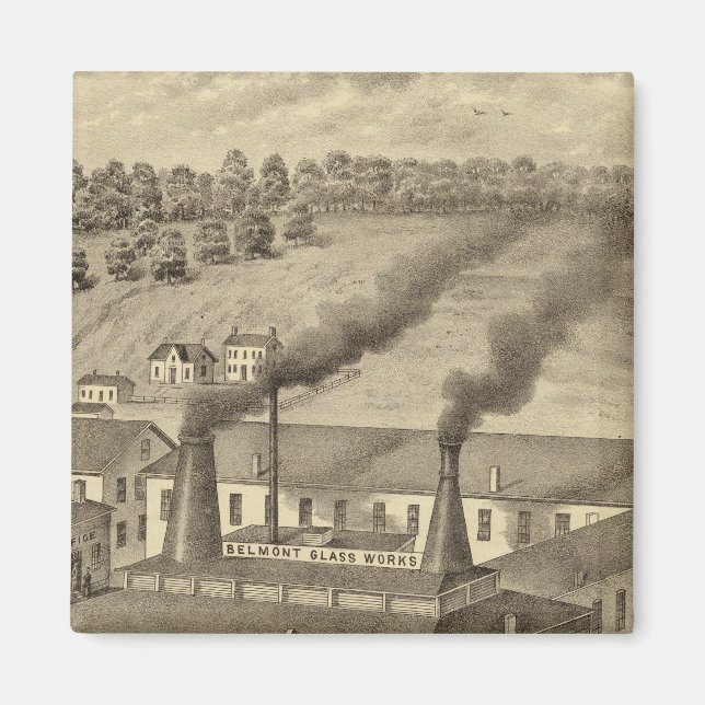 Aimant Belmont Glass Works, Bellaire, Ohio (Devant)