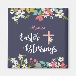 Aimant Bénédiction de Pâques de fleurs Christ ressuscitée