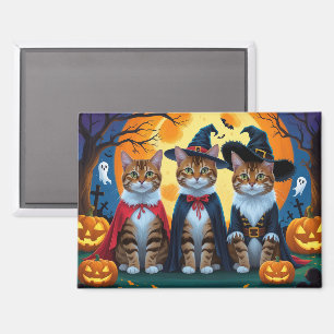 Aimant Bengal Chats Citrouille Halloween drôle