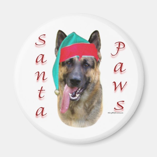 Aimant Berger allemand Père Noël Paws (Devant)