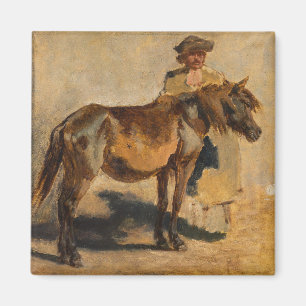 Aimant Berger avec un cheval (équine)