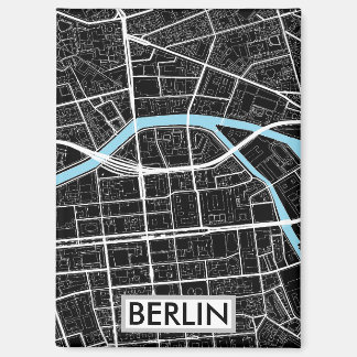 Aimant Berlin Allemagne - Carte de la ville noire
