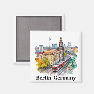 Aimant Berlin Allemagne Vintage voyage Skyline