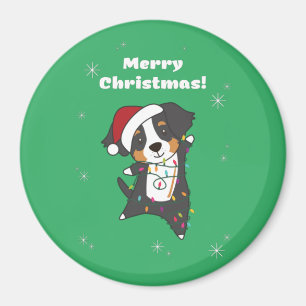 Aimant Bernese Joyeux Noël Joyeux Chiens de Noël Magne