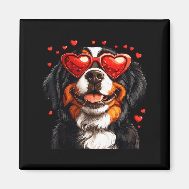 Aimant Bernese Mountain Cute Berner Dog Lover Valentines  (Devant)