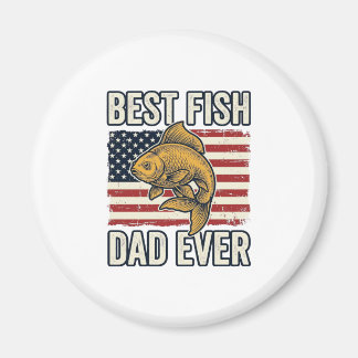 Aimant Best Fish Dad Ever Vintage Goldfish Shirt Design_1