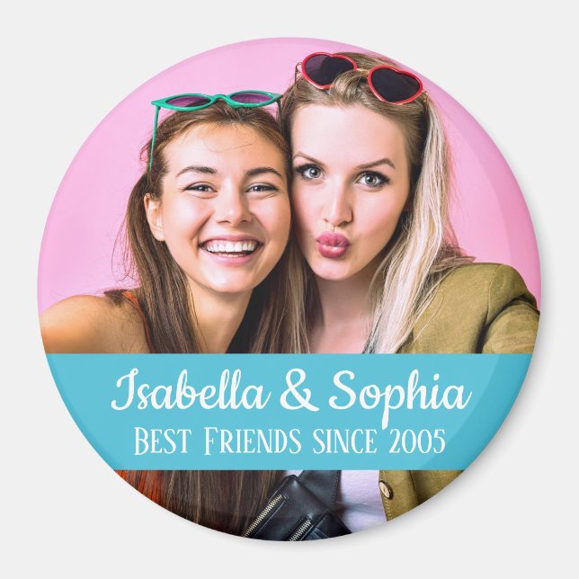 Aimant Best friends forever moderne BFF photo (Devant)