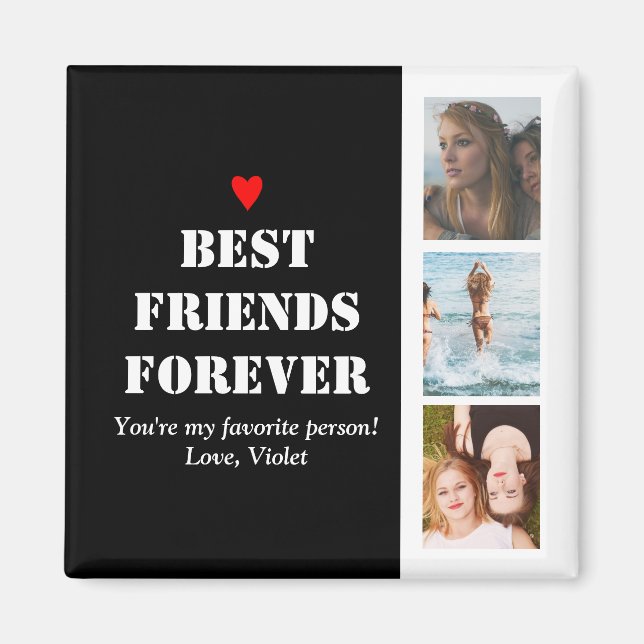Aimant Bestie photo personnalisée BFF (Devant)