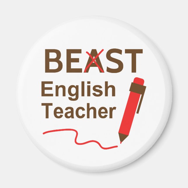 Aimant Bête drôle ou meilleur professeur d'anglais (Devant)