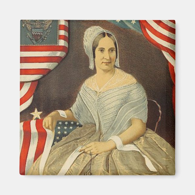Aimant Betsy Ross Premier drapeau américain Portrait Vint (Devant)