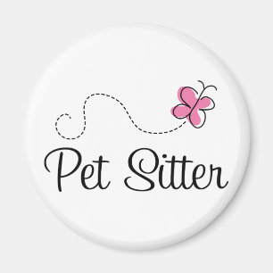 Aimant Beurre rose mignon Pet Sitter
