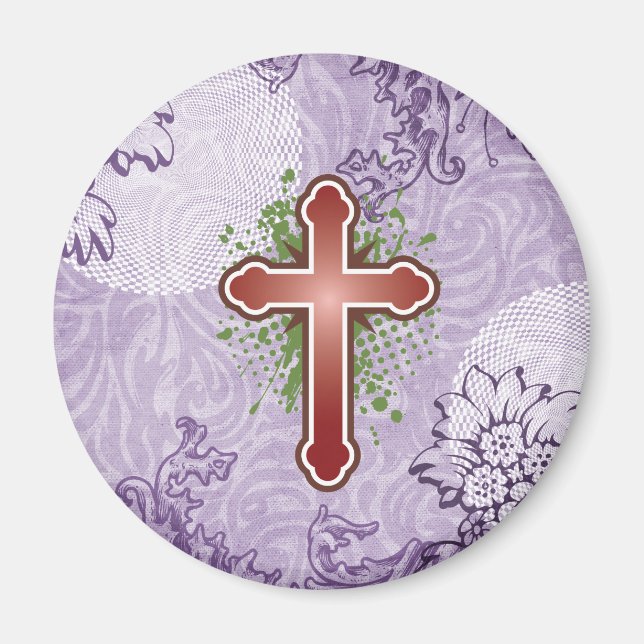 Aimant Bg solide rouge à bouton doux croisé (Devant)