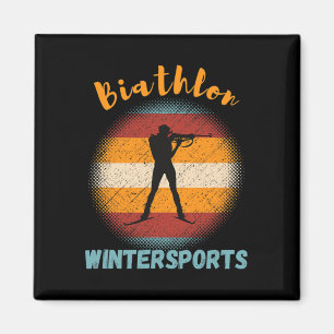 Aimant Biathlon Sports d'hiver Ski de fond Fusil