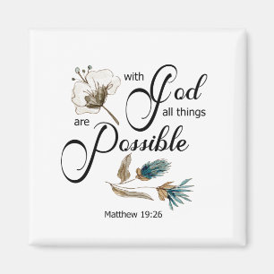 Aimant BIble verse Avec Dieu toutes les choses sont possi