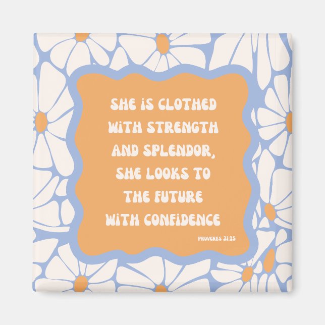 Aimant Bible Verse Inspiration Citation Écriture Daisy (Devant)