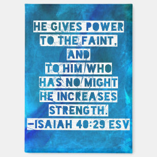 Aimant Bible Verse Isaïe 40:29 Carte postale