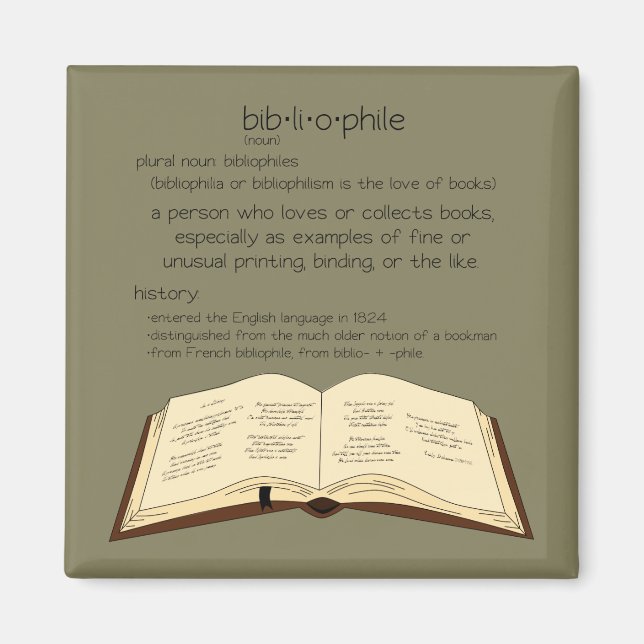 Aimant Bibliophile - Choisir la couleur (Devant)