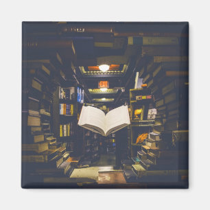 Aimant Bibliothèque Livres étagères Ouvrir livre Lire