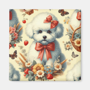Aimant Bichon Frisé Vintage
