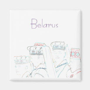 Aimant Biélorussie Biélorussie habillage folklorique Magn