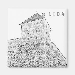 Aimant Biélorussie Lida Cityscape City Castle Architectur