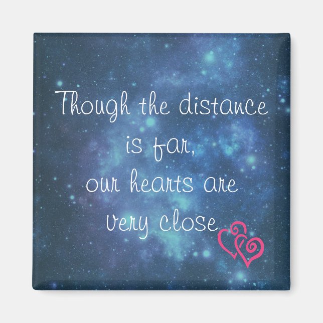 Aimant Bien que la distance est loin de l'amour note (Devant)