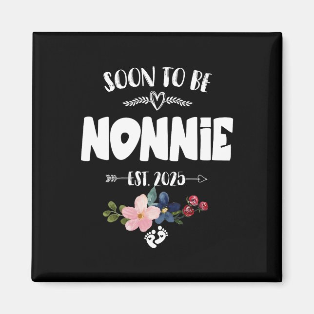 Aimant Bientôt Être Nonnie 2025 Fête des mères Première F (Devant)