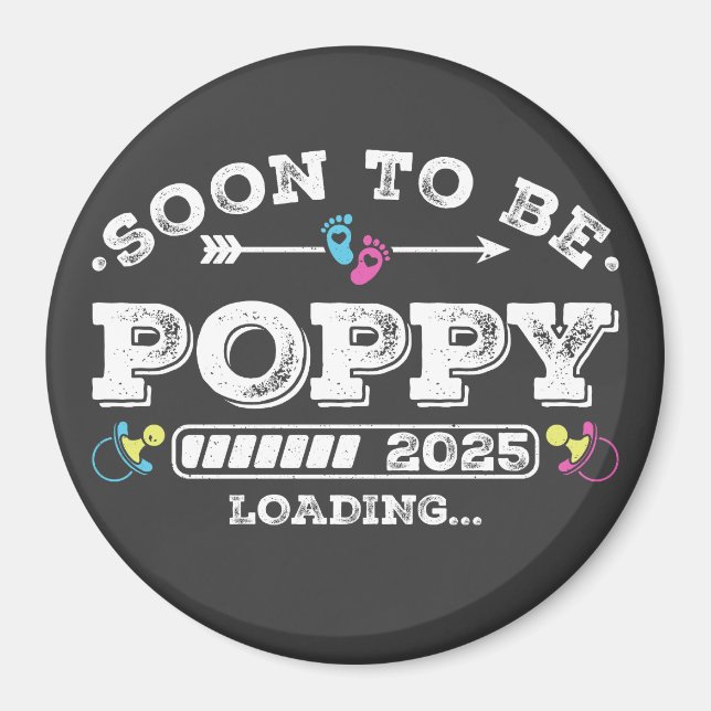 Aimant Bientôt Poppy 2025 Cercle de chargement (Devant)