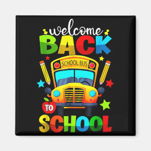 Aimant Bienvenue à bord du bus scolaire 1er jour d'école