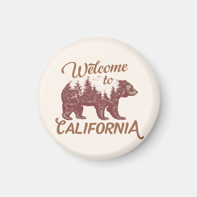 Aimant Bienvenue à California Bear Forest (Devant)