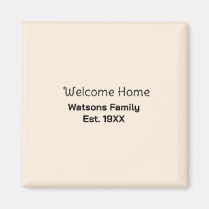 Aimant Bienvenue à la maison nom de famille année de créa