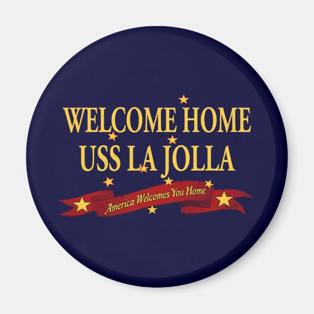Aimant Bienvenue à la maison USS La Jolla (Devant)