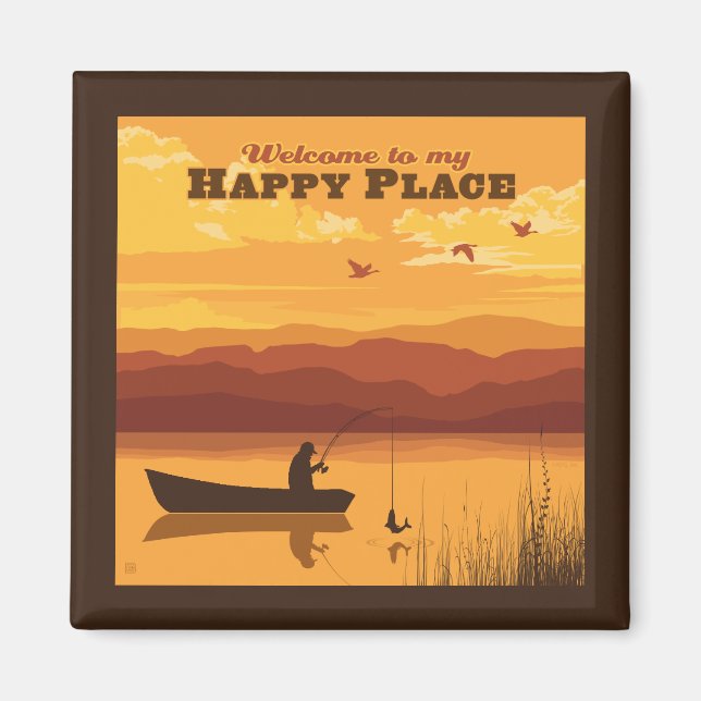 Aimant Bienvenue À Mon Happy Place (Devant)