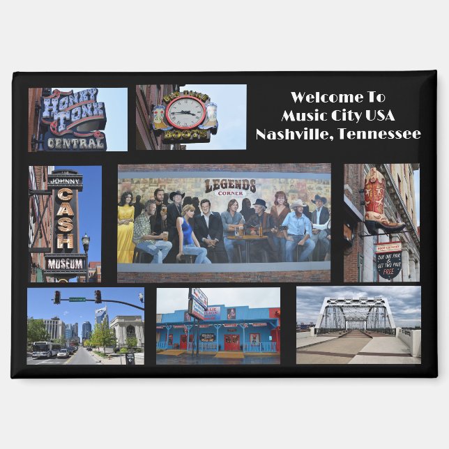 Aimant Bienvenue à Nashville Tennessee (Recto)