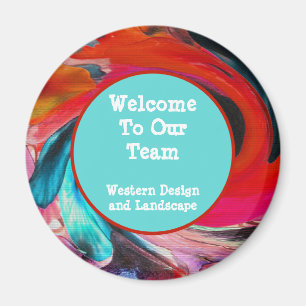 Aimant Bienvenue À Notre Équipe Vivid Swirled Tie Dye Emp