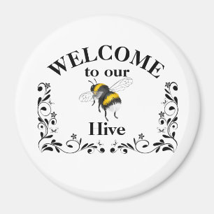 Aimant Bienvenue dans notre ruche d'abeilles