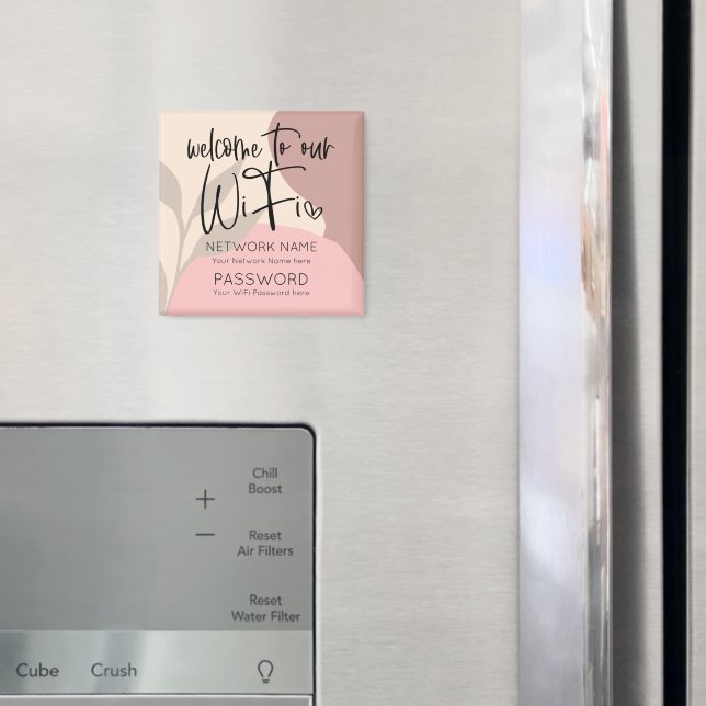 Aimant Bienvenue dans WiFi Details Abstrait Shapes Feuill (In situ (réfrigérateur))