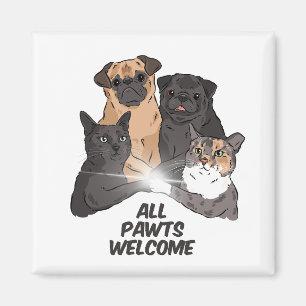 Aimant Bienvenue de tous les pawts