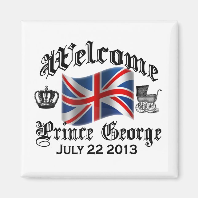 Aimant Bienvenue Prince George 22 juillet (Devant)