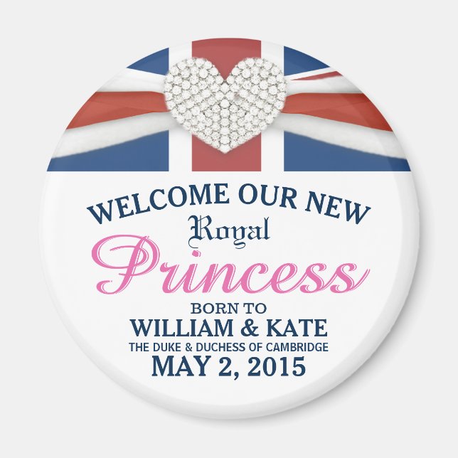 Aimant Bienvenue Royal Princess - William & Kate Baby (Devant)